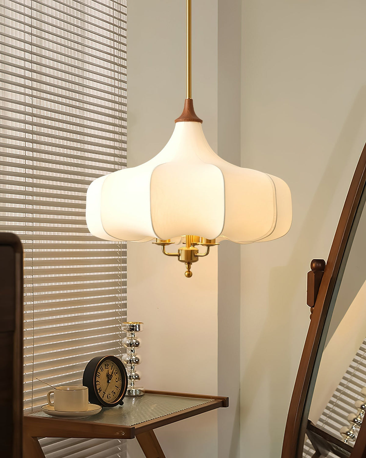 Jorath hanglamp van textiel en hout