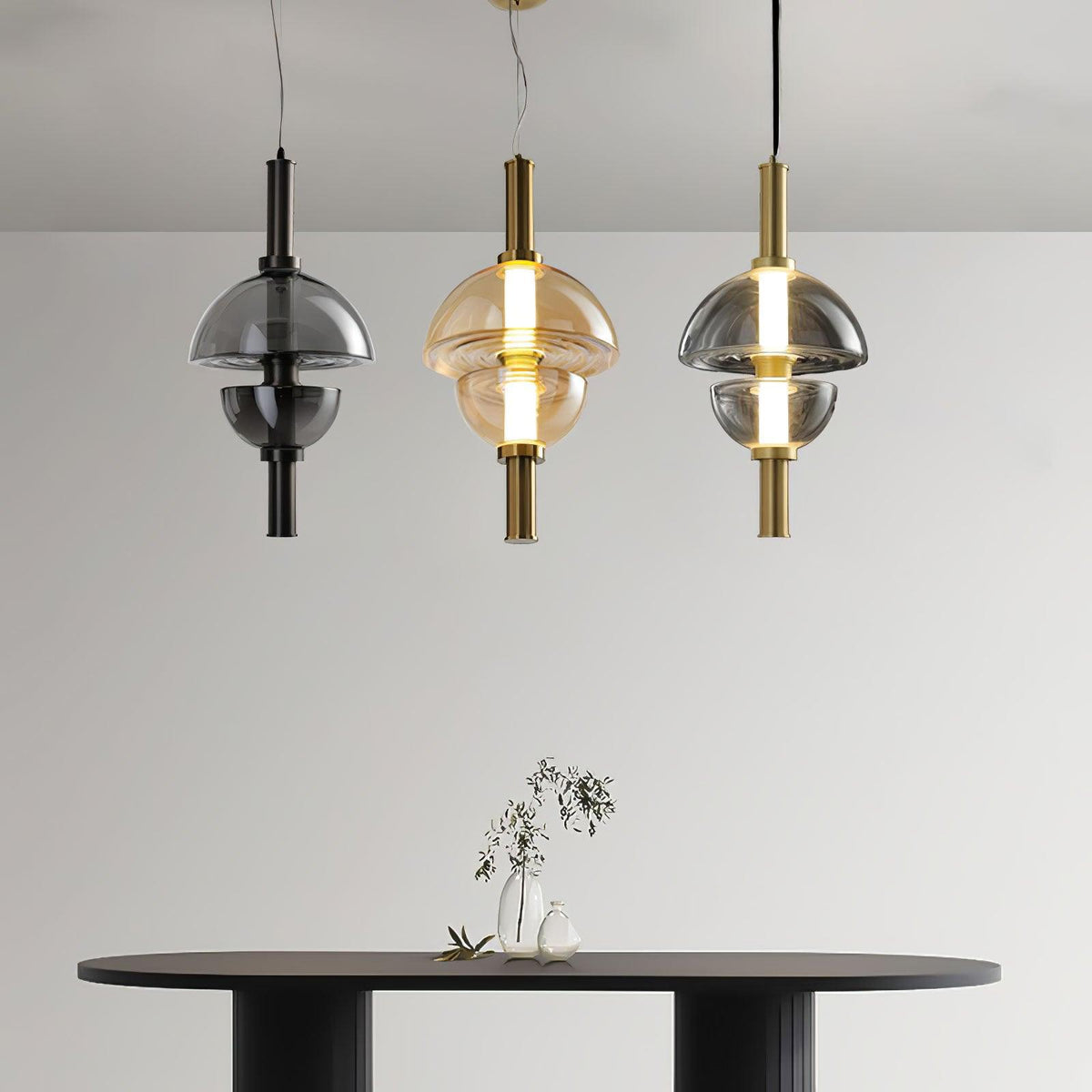 Celand Contemporair glas hanglamp Amber & Goud