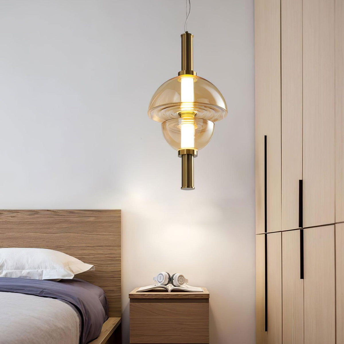 Celand Contemporair glas hanglamp Amber & Goud