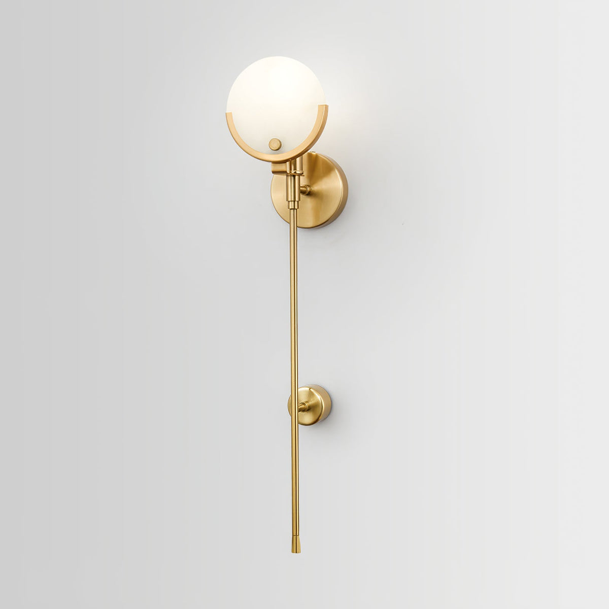 Ljomuvyo Moderne minimalistische wandlamp van messing met albasten kap