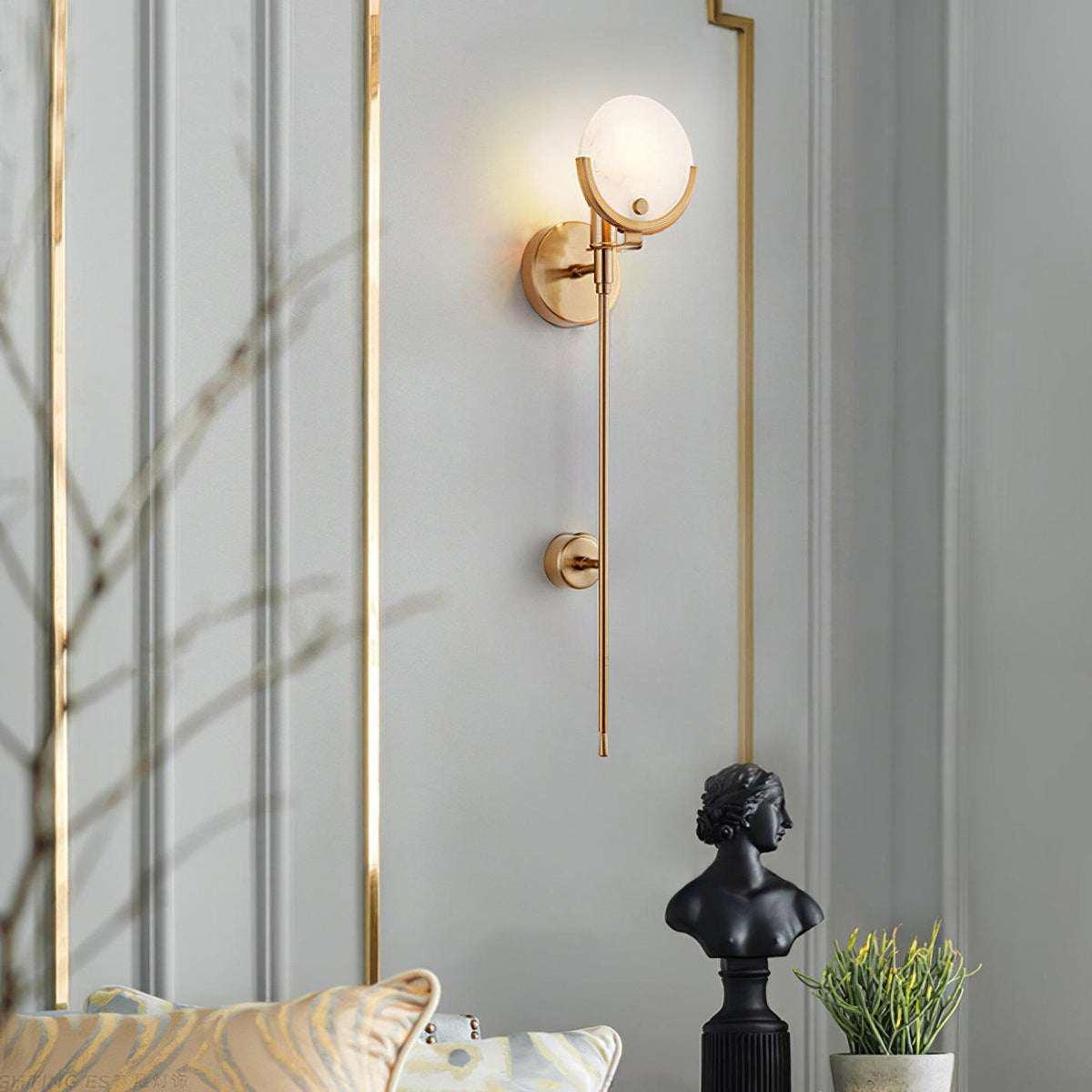Aminex Sphere albasten wandlamp