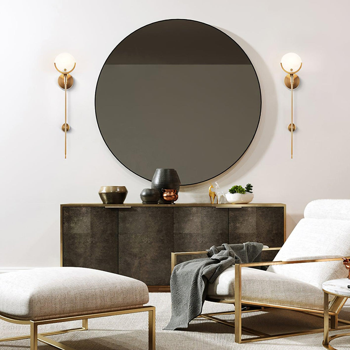 Aminex Sphere albasten wandlamp