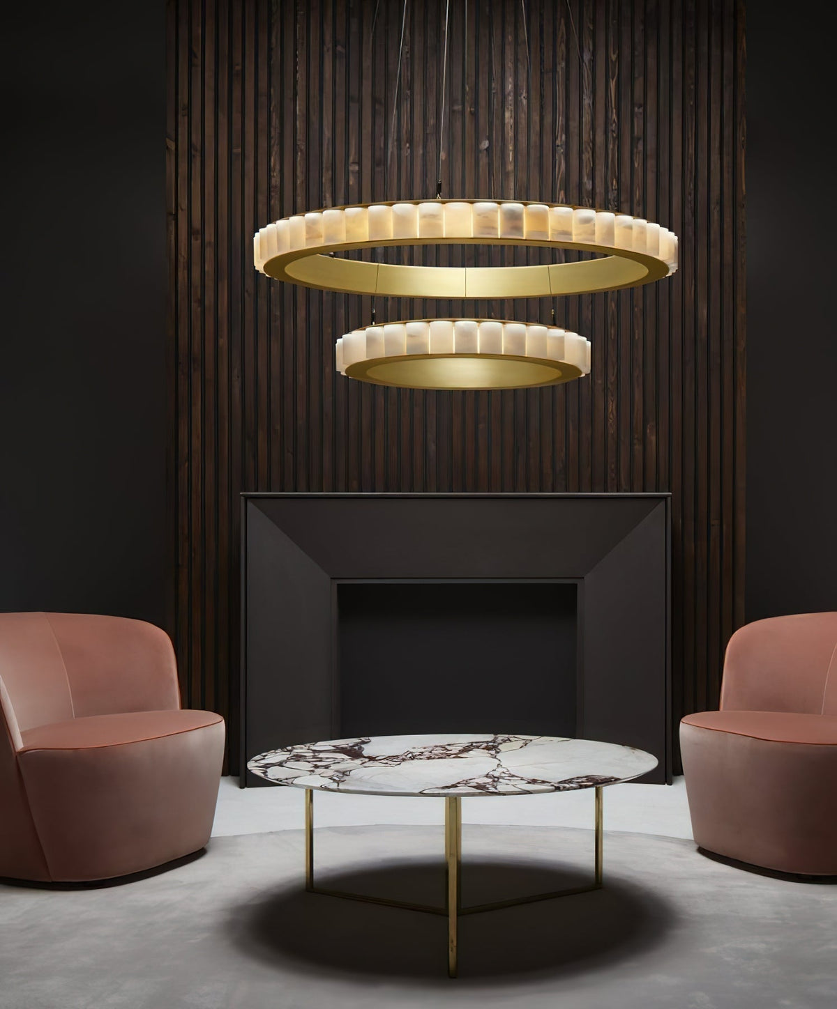 Lyra Postmodern luxe RVS albasten kroonluchter