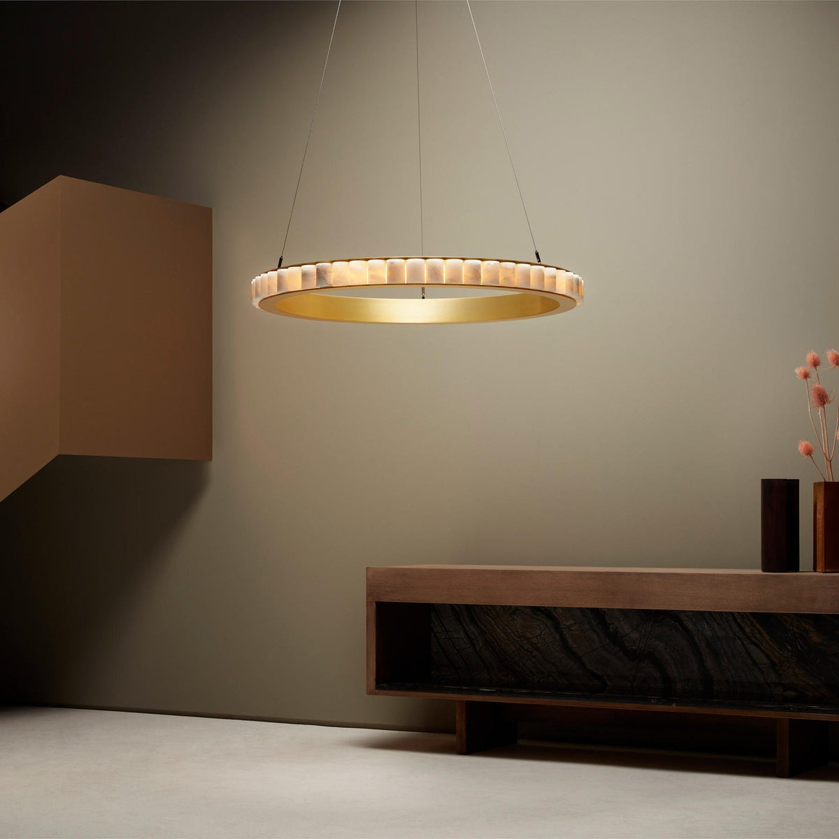 Lyra Postmodern luxe RVS albasten kroonluchter