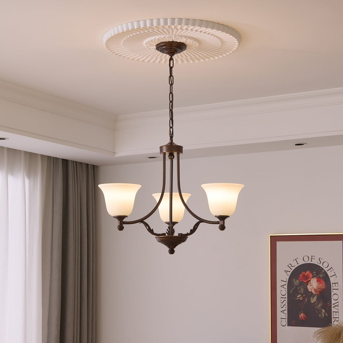 Elorira Traditionele Elegantie Bloemglas Kroonluchter van glas