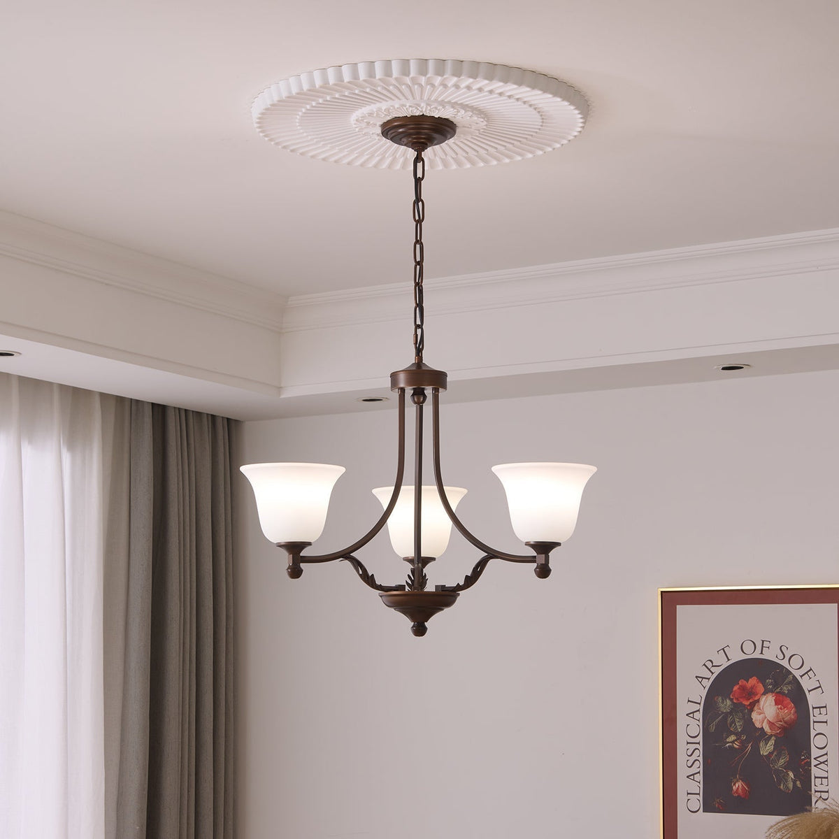 Elorira Traditionele Elegantie Bloemglas Kroonluchter van glas