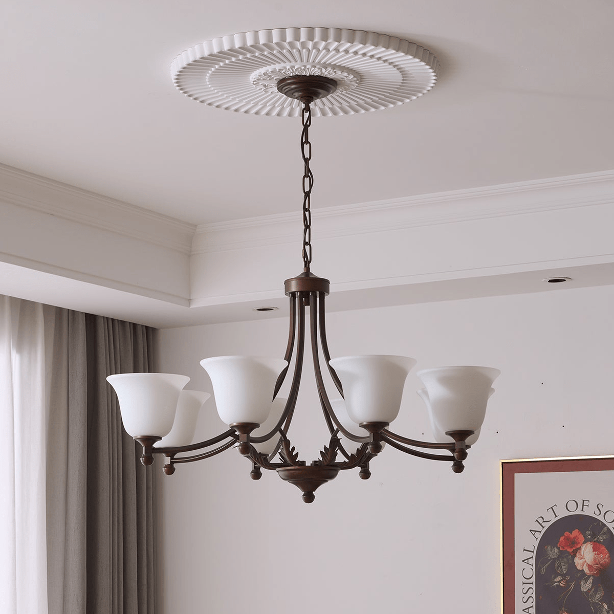 Elorira Traditionele Elegantie Bloemglas Kroonluchter van glas
