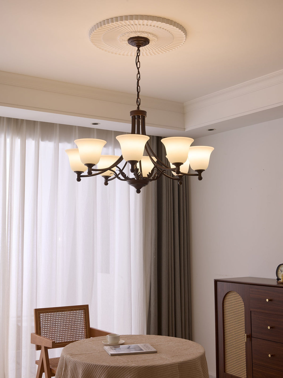 Elorira Traditionele Elegantie Bloemglas Kroonluchter van glas