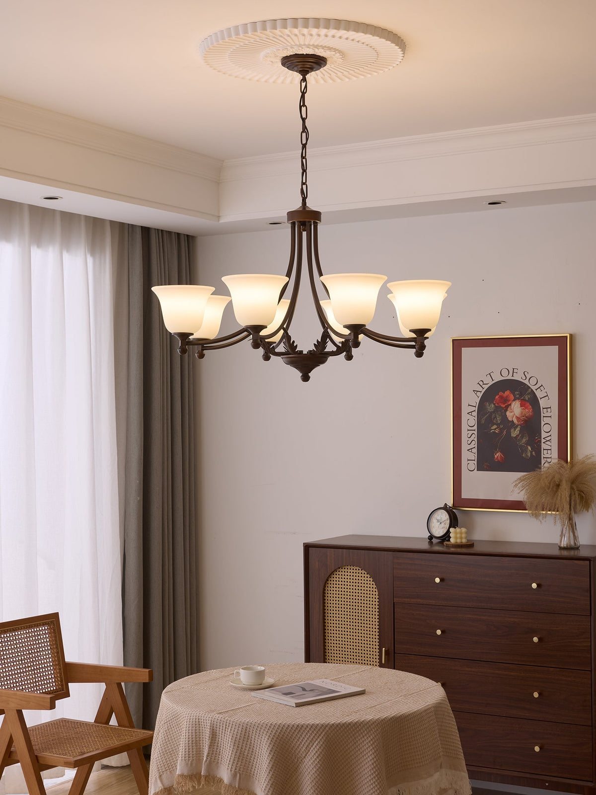 Elorira Traditionele Elegantie Bloemglas Kroonluchter van glas