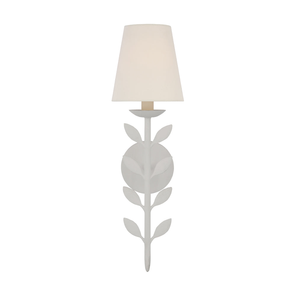Evoque wandlamp met goudbladeren afwerking en stoffen kap