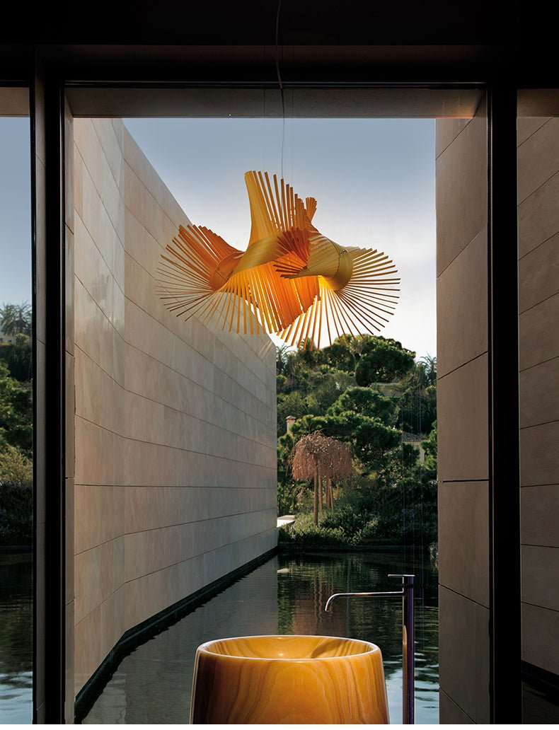 Avian Flair hanglamp van natuurlijk hout