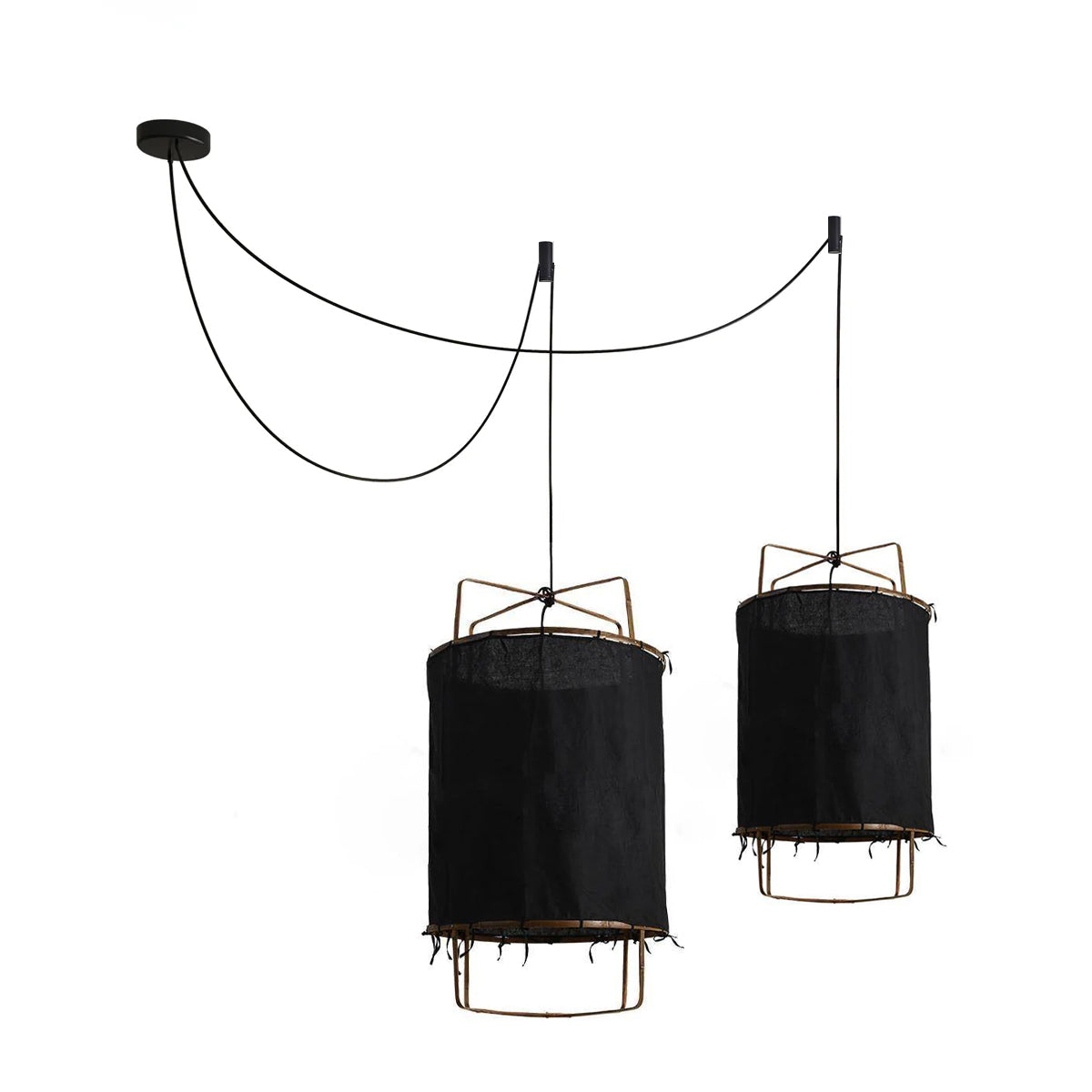 Arioelia hanglamp met bamboe lampenkap voor de woonkamer