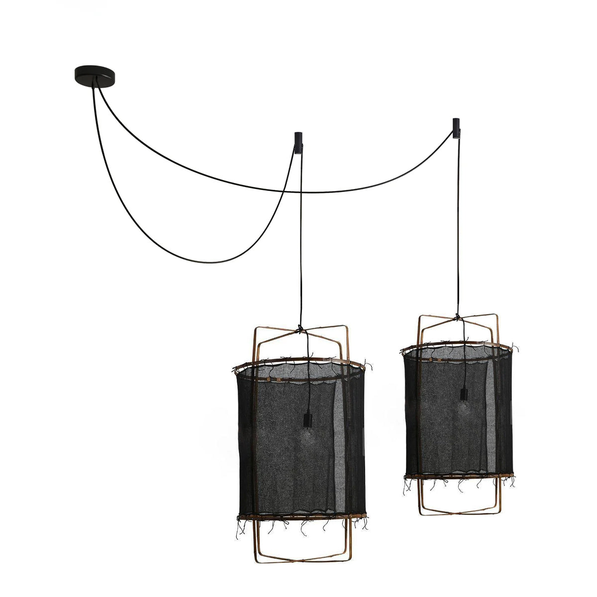 Arioelia hanglamp met bamboe lampenkap voor de woonkamer