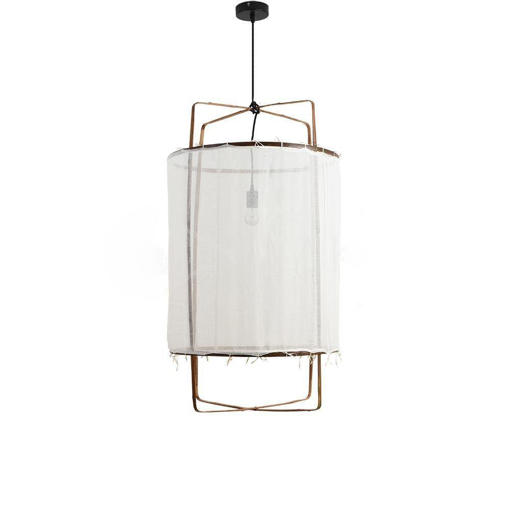Arioelia hanglamp met bamboe lampenkap voor de woonkamer