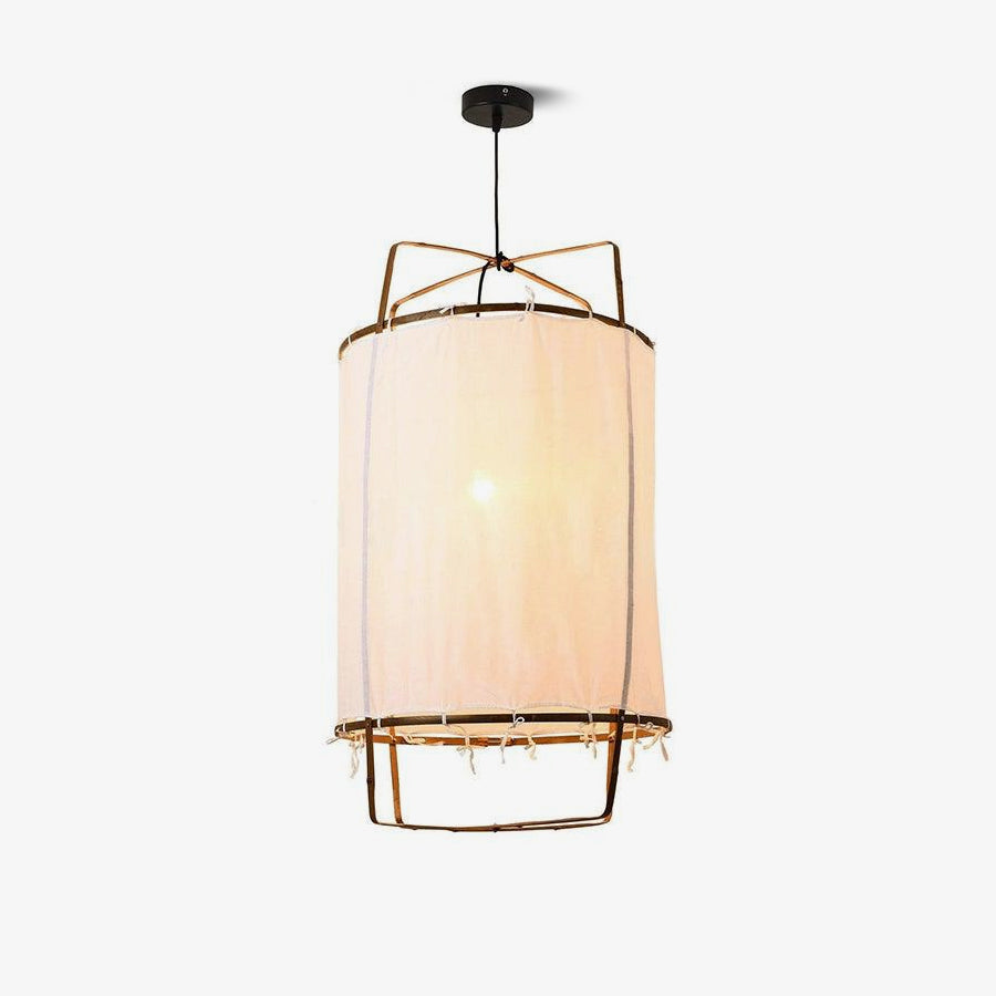 Arioelia hanglamp met bamboe lampenkap voor de woonkamer