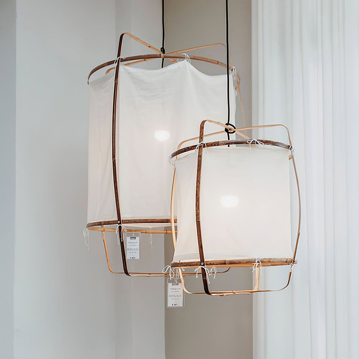 Arioelia hanglamp met bamboe lampenkap voor de woonkamer