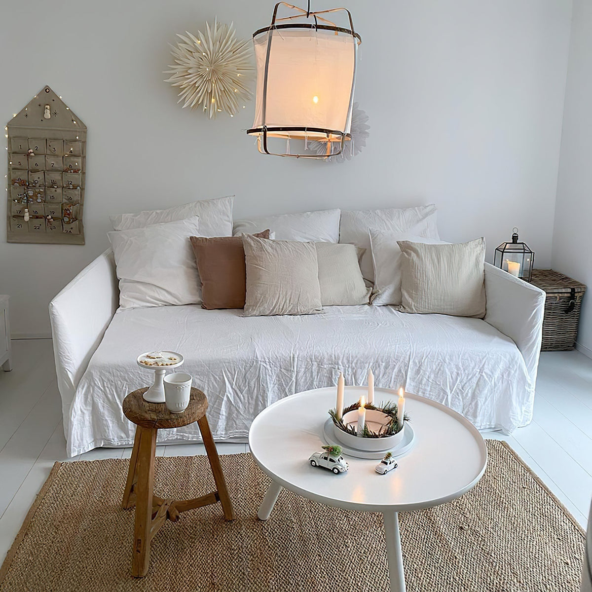 Arioelia hanglamp met bamboe lampenkap voor de woonkamer