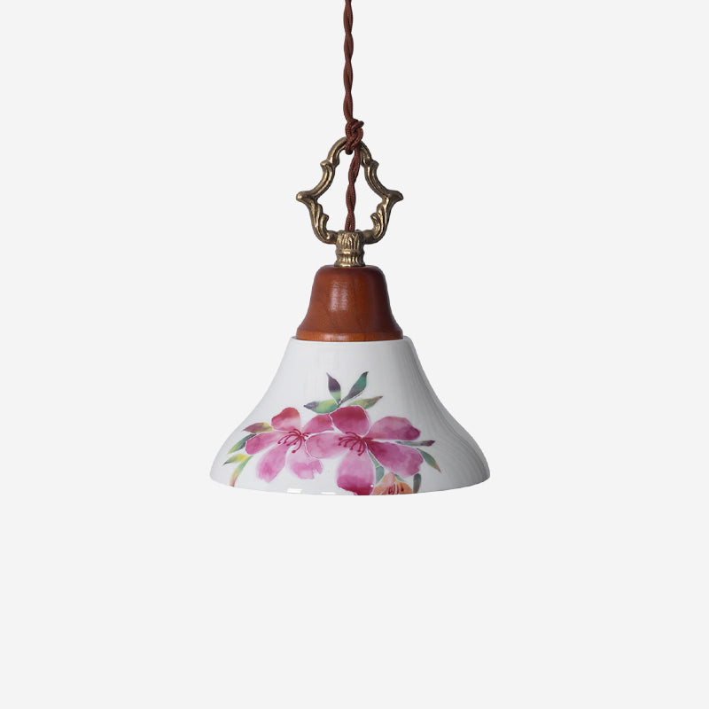 Ciraielle hanglamp roze keramiek bloemen woonkamer