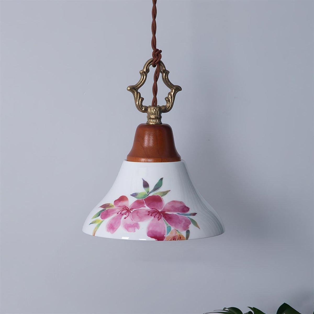 Ciraielle hanglamp roze keramiek bloemen woonkamer