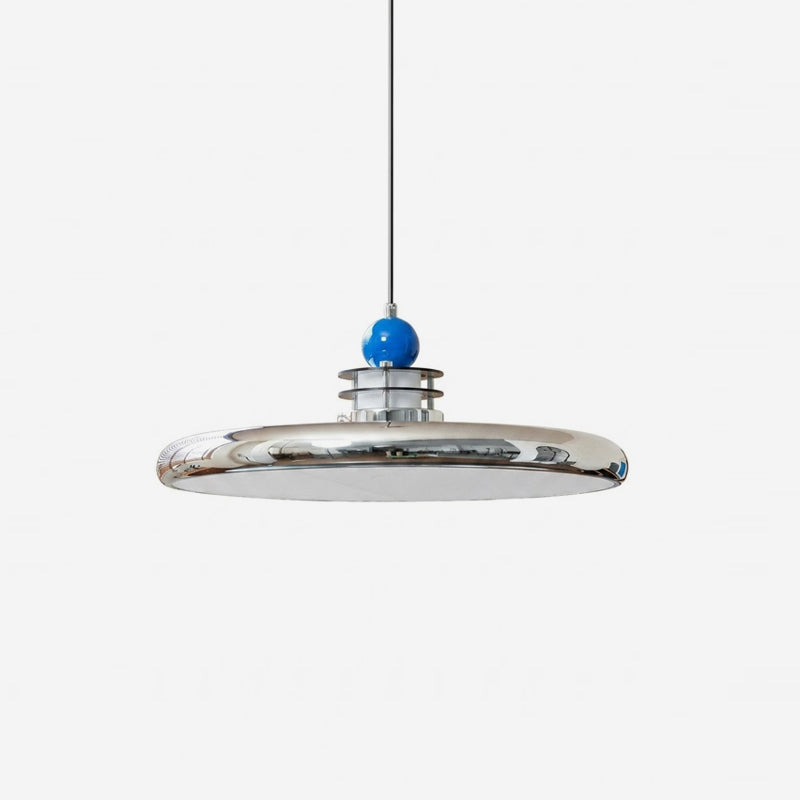 Celian hanglamp met gepolijste chroom en blauw acryl