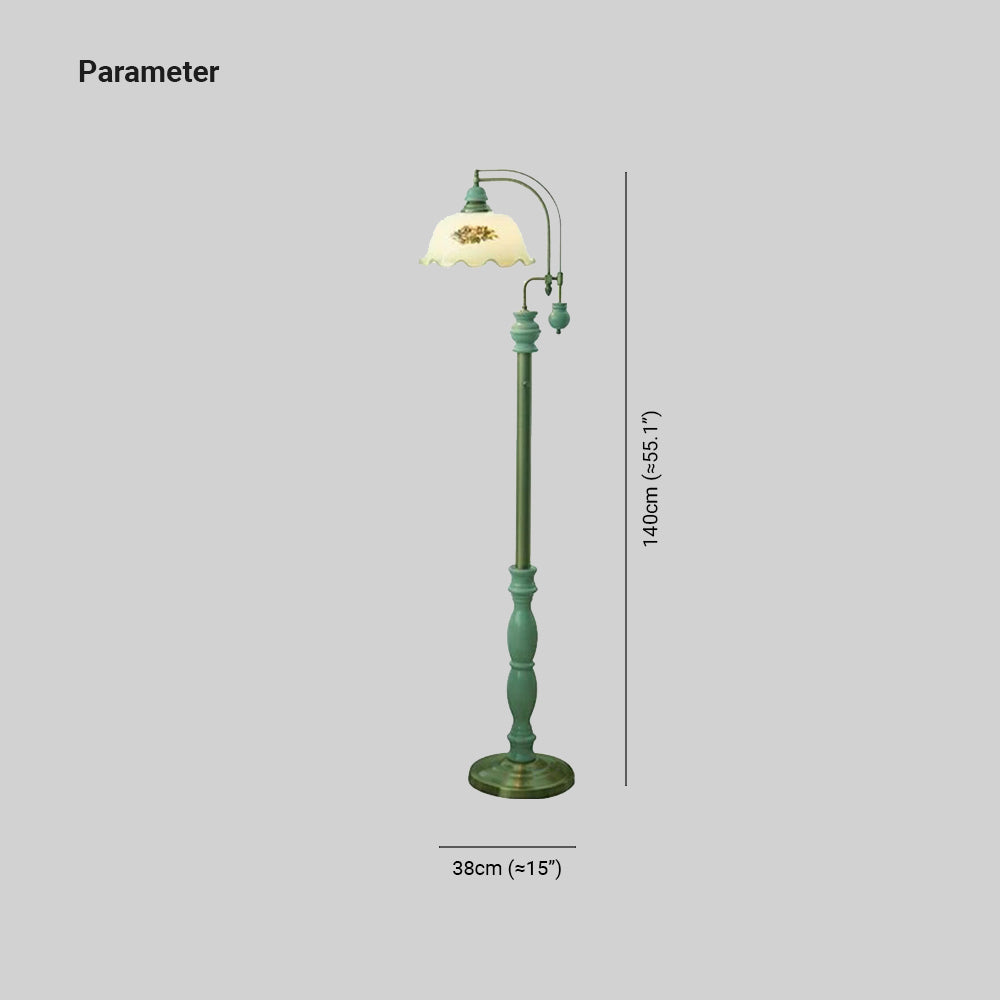 Morandi Retro Design LED Vloerlamp Lotus Bloem Vormige  Metaal/Glas Eetkamer/Woonkamer
