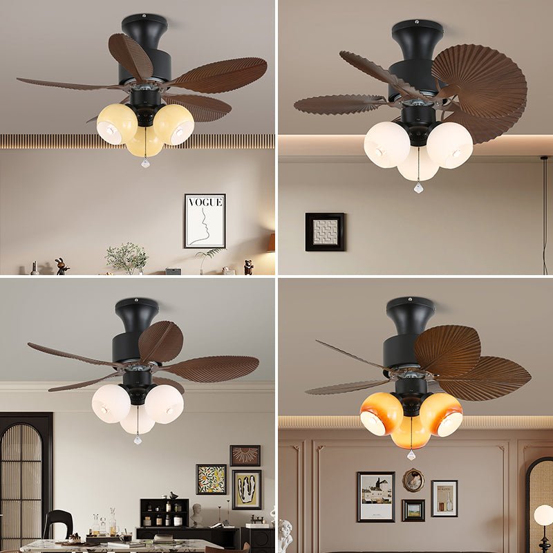 Celoine Tropische plafondventilator met verlichting van glas