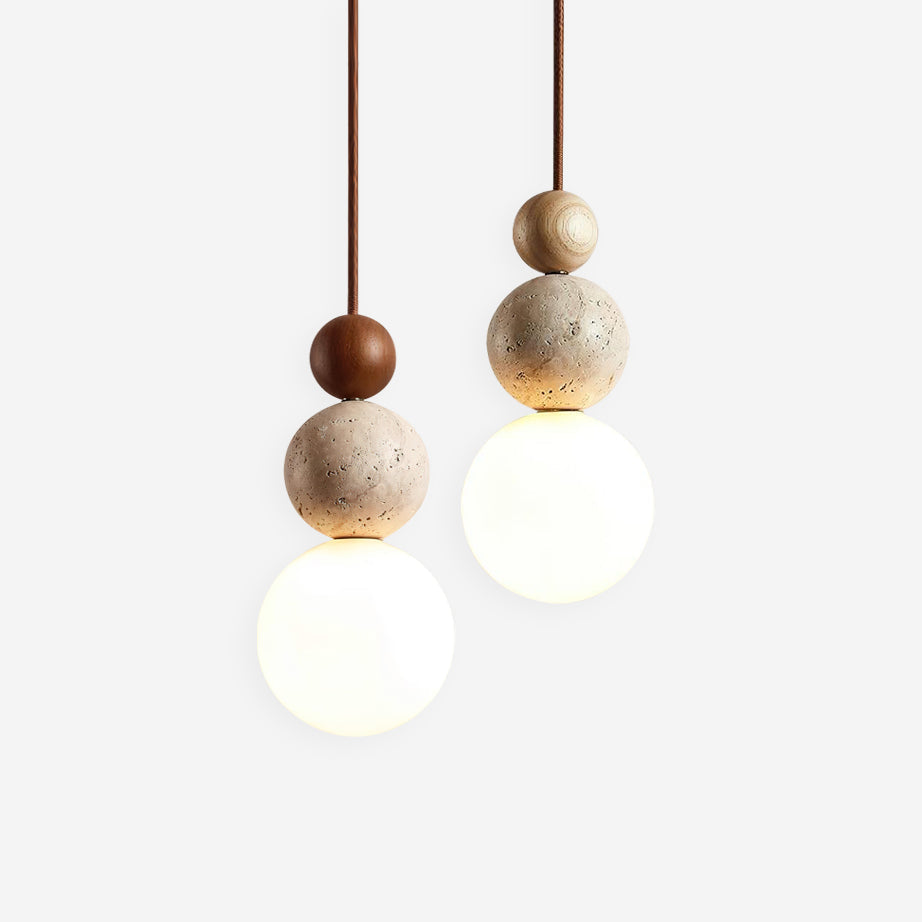 Giona hanglamp bol travertin walnoot