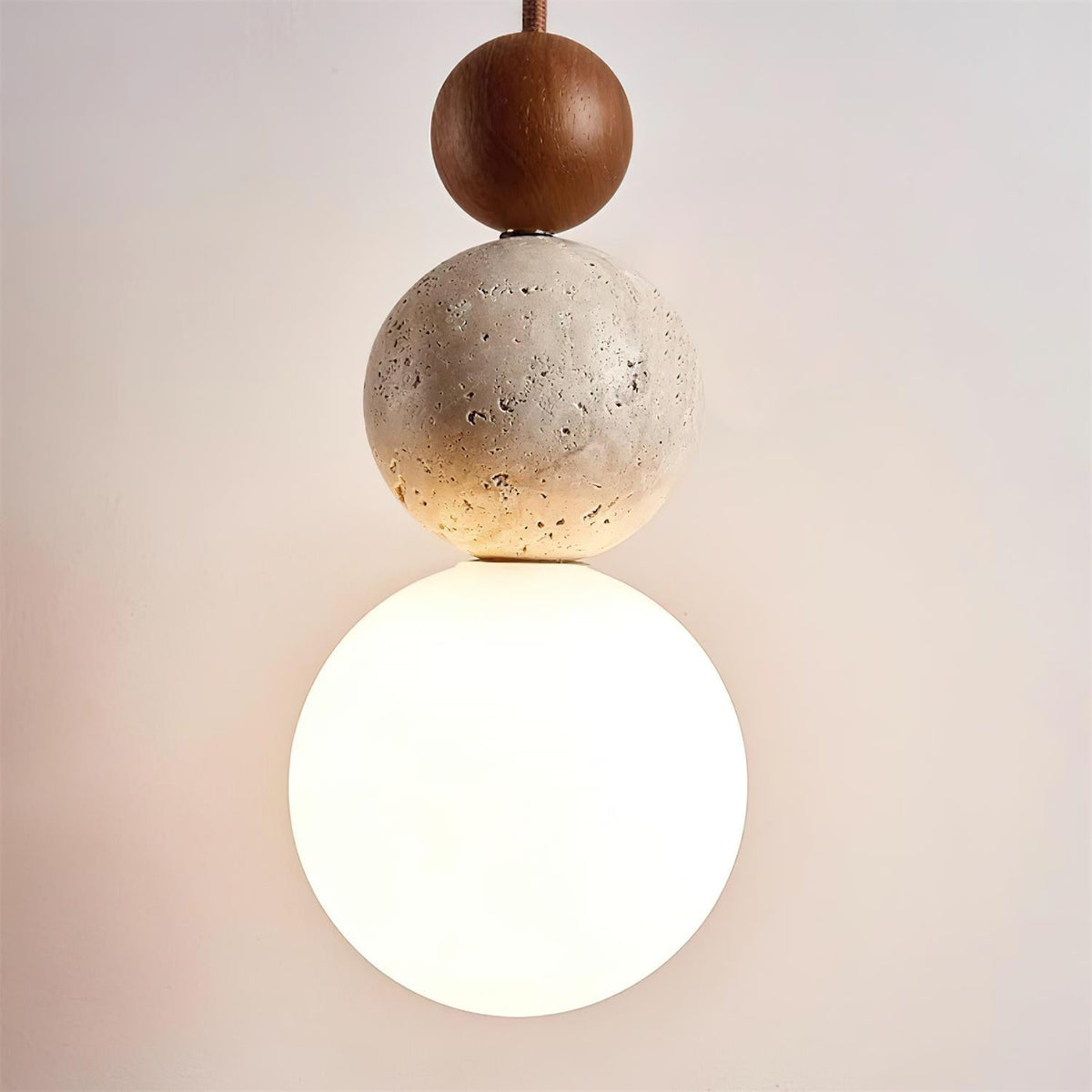 Giona hanglamp bol travertin walnoot