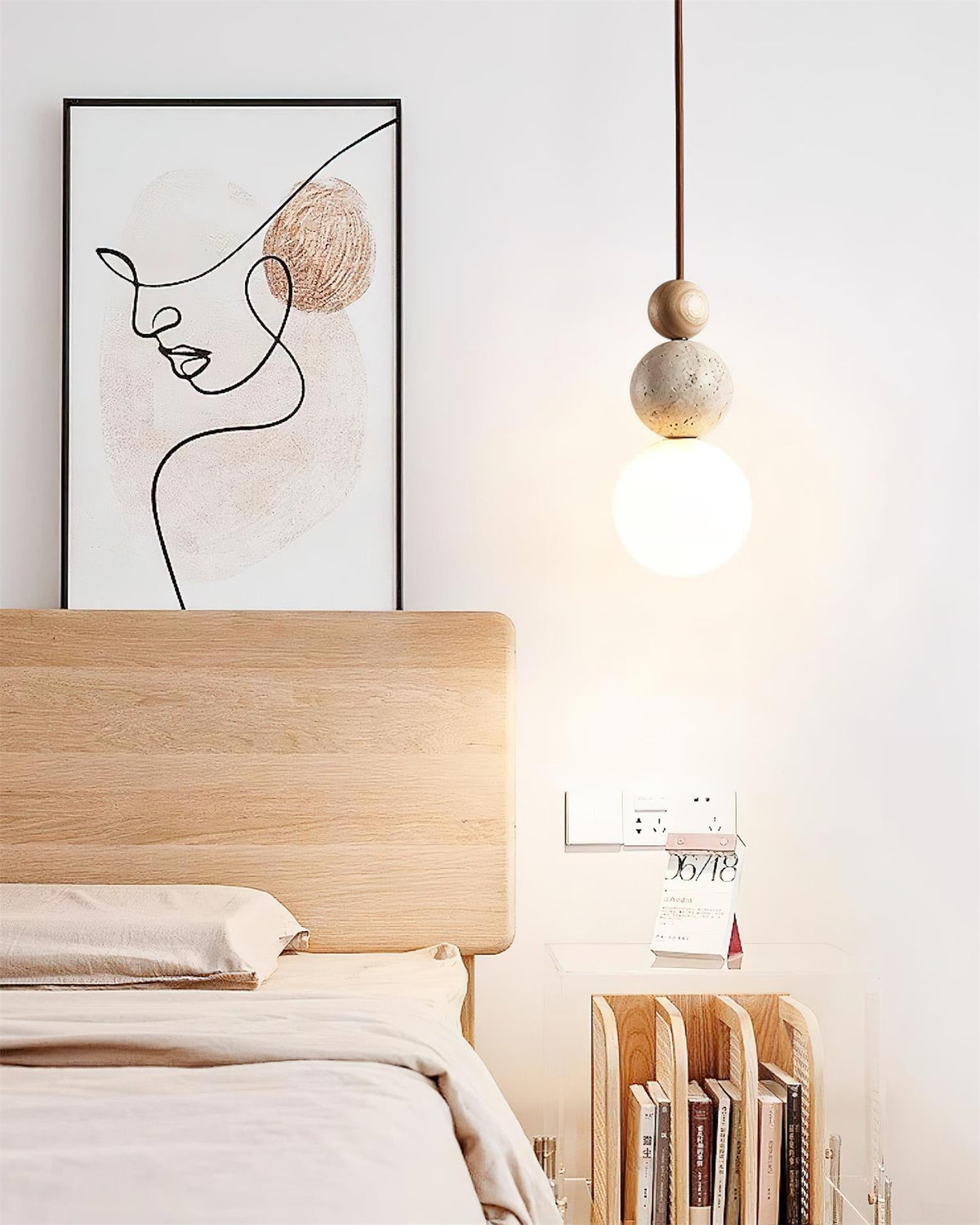Giona hanglamp bol travertin walnoot
