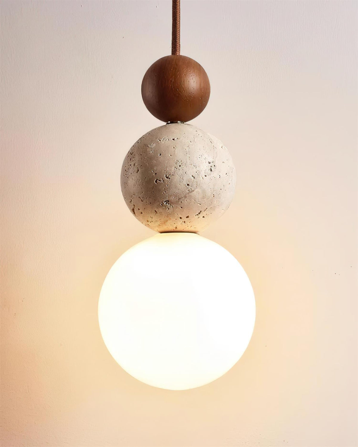 Giona hanglamp bol travertin walnoot