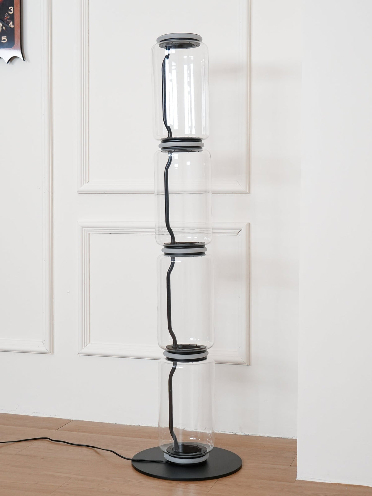 Cyrilys vloerlamp bamboe glas
