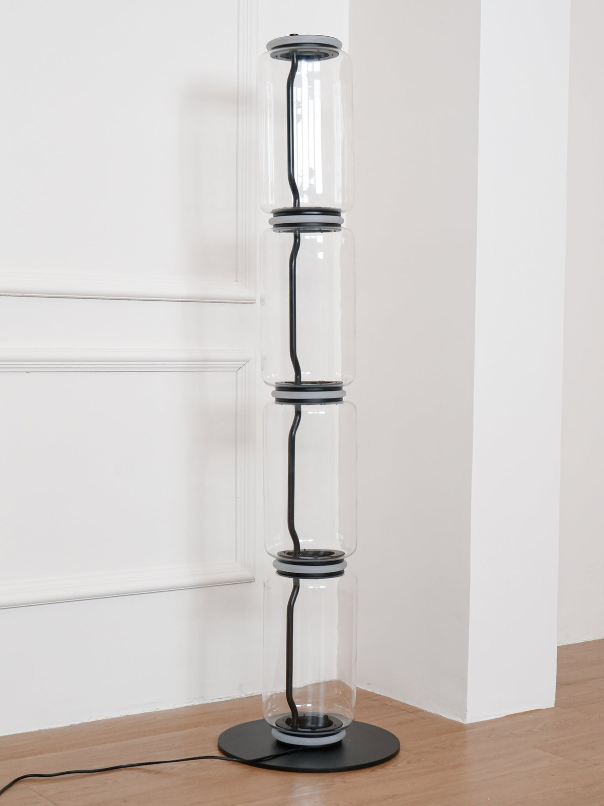 Cyrilys vloerlamp bamboe glas