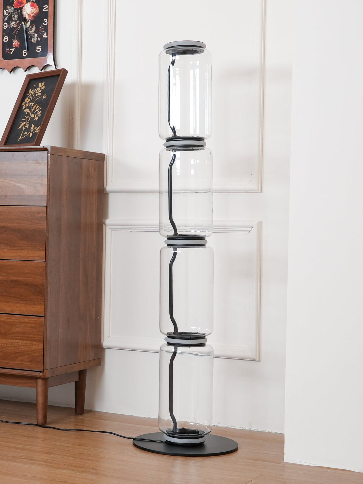 Cyrilys vloerlamp bamboe glas
