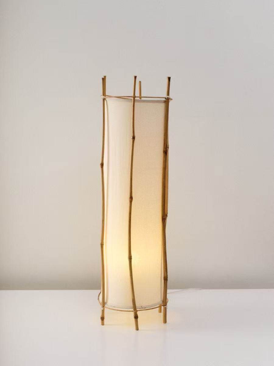 Canuia vloerlamp met bamboe-veil en lampenkap