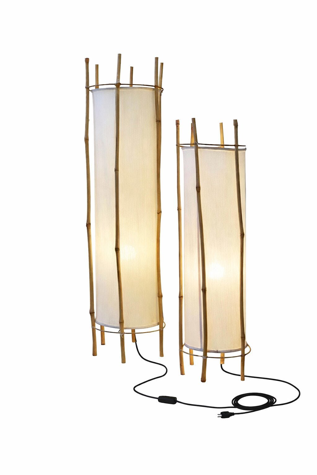 Canuia vloerlamp met bamboe-veil en lampenkap