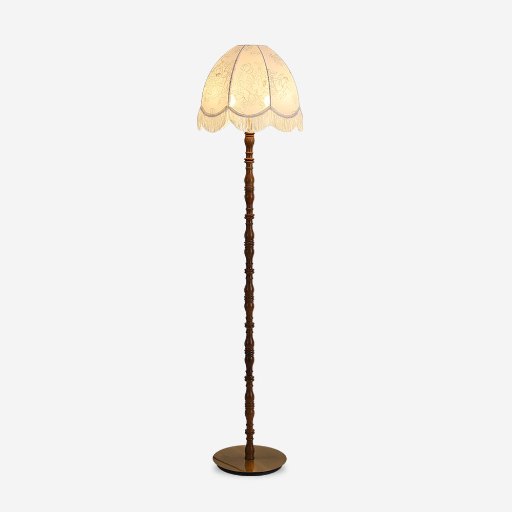 Fioeette vloerlamp van stof