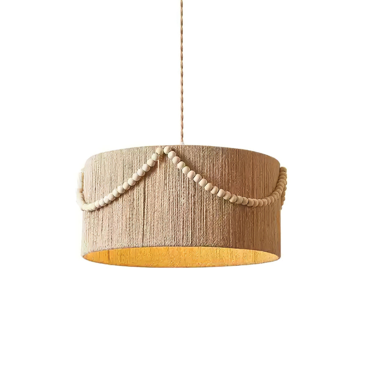 Ershaa elegantie Natuurlijk Bead Jute hanglamp