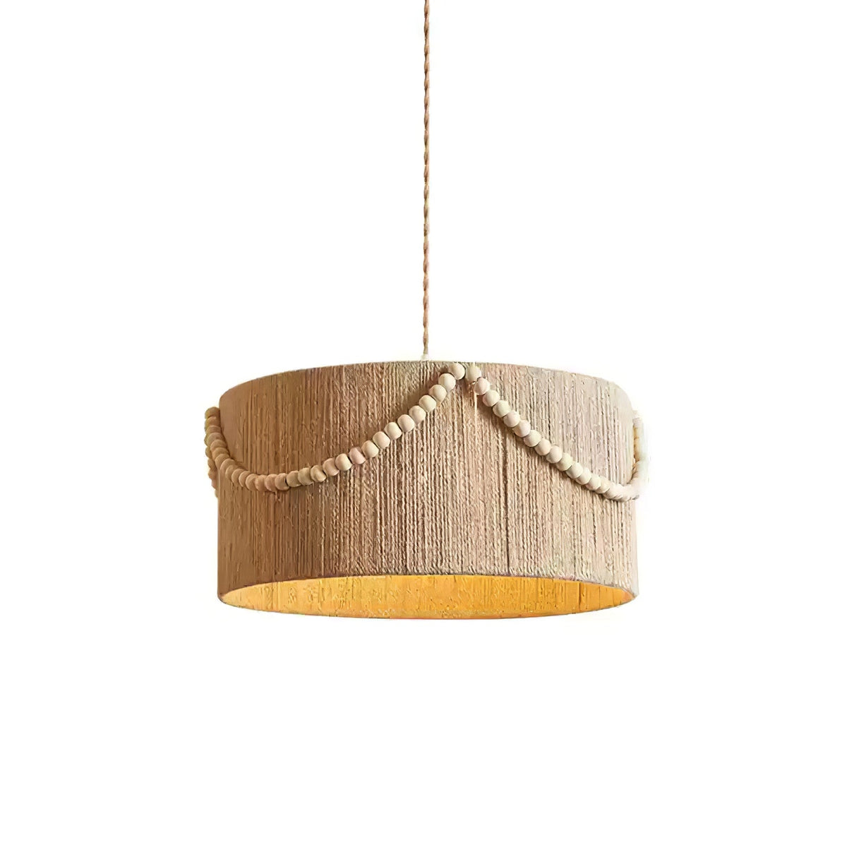Ershaa elegantie Natuurlijk Bead Jute hanglamp