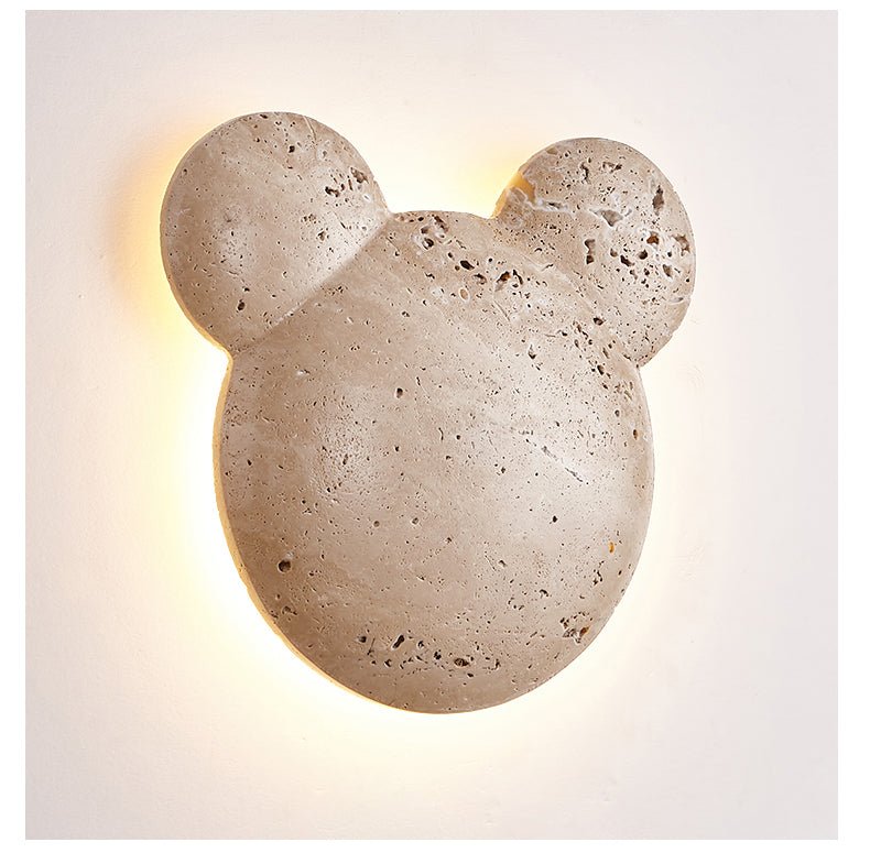 Tavi Geel travertin wandlamp