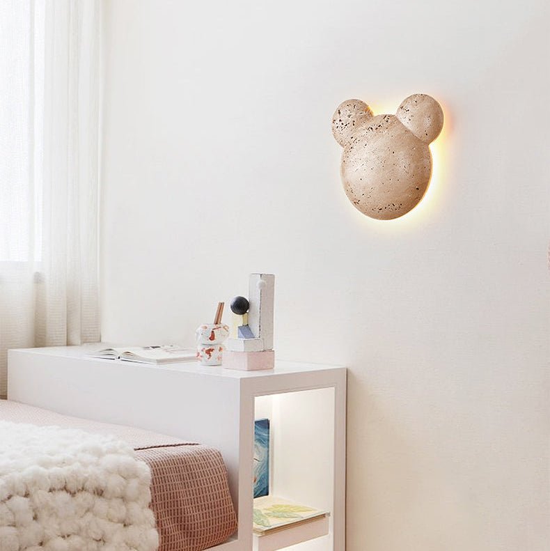 Tavi Geel travertin wandlamp