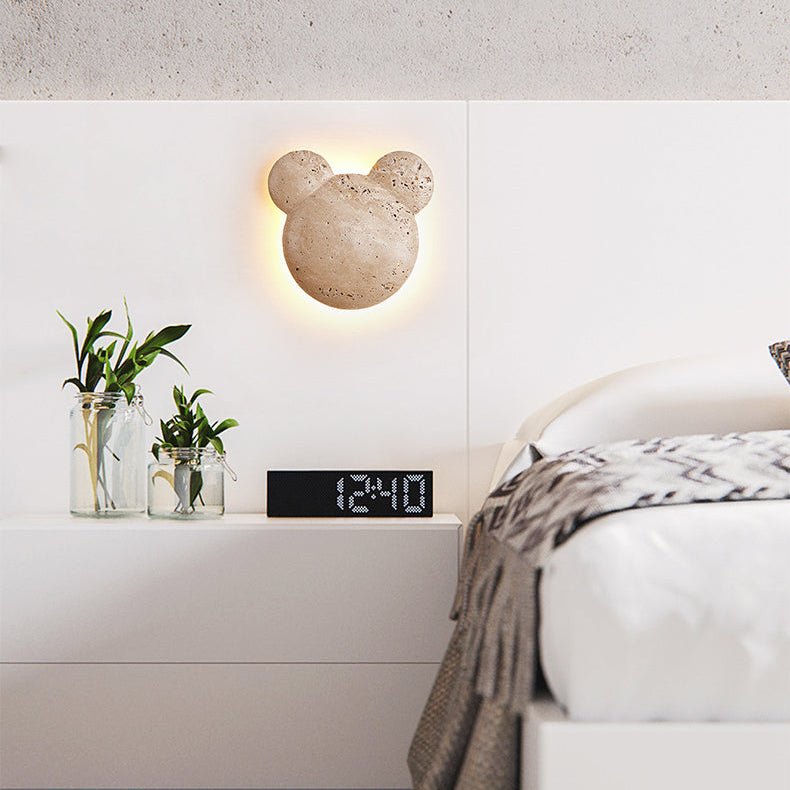 Tavi Geel travertin wandlamp
