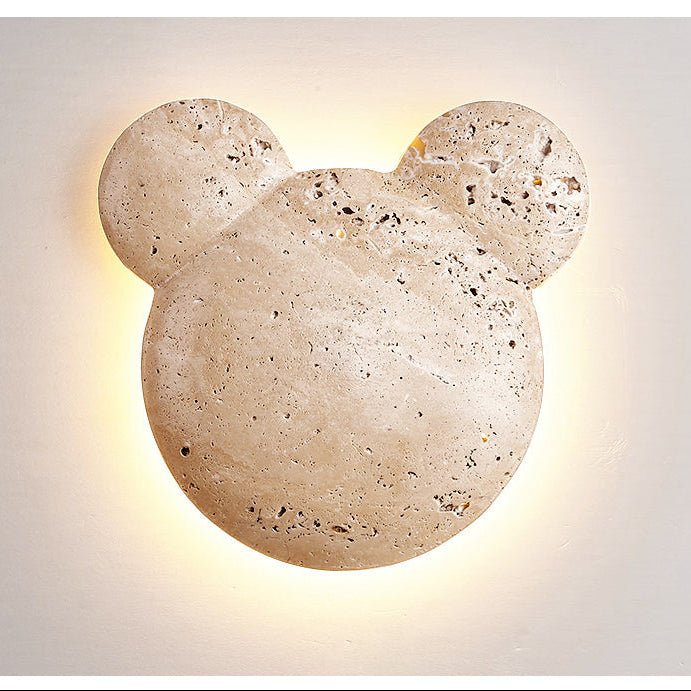 Tavi Geel travertin wandlamp