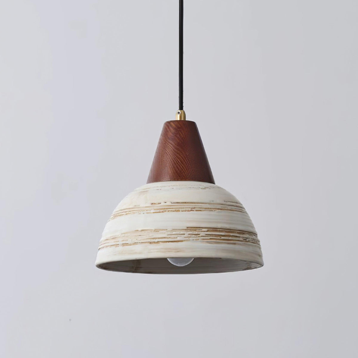 Moderne hanglamp met textuurkeramische kap, getaperd, Noordse minimalistisch