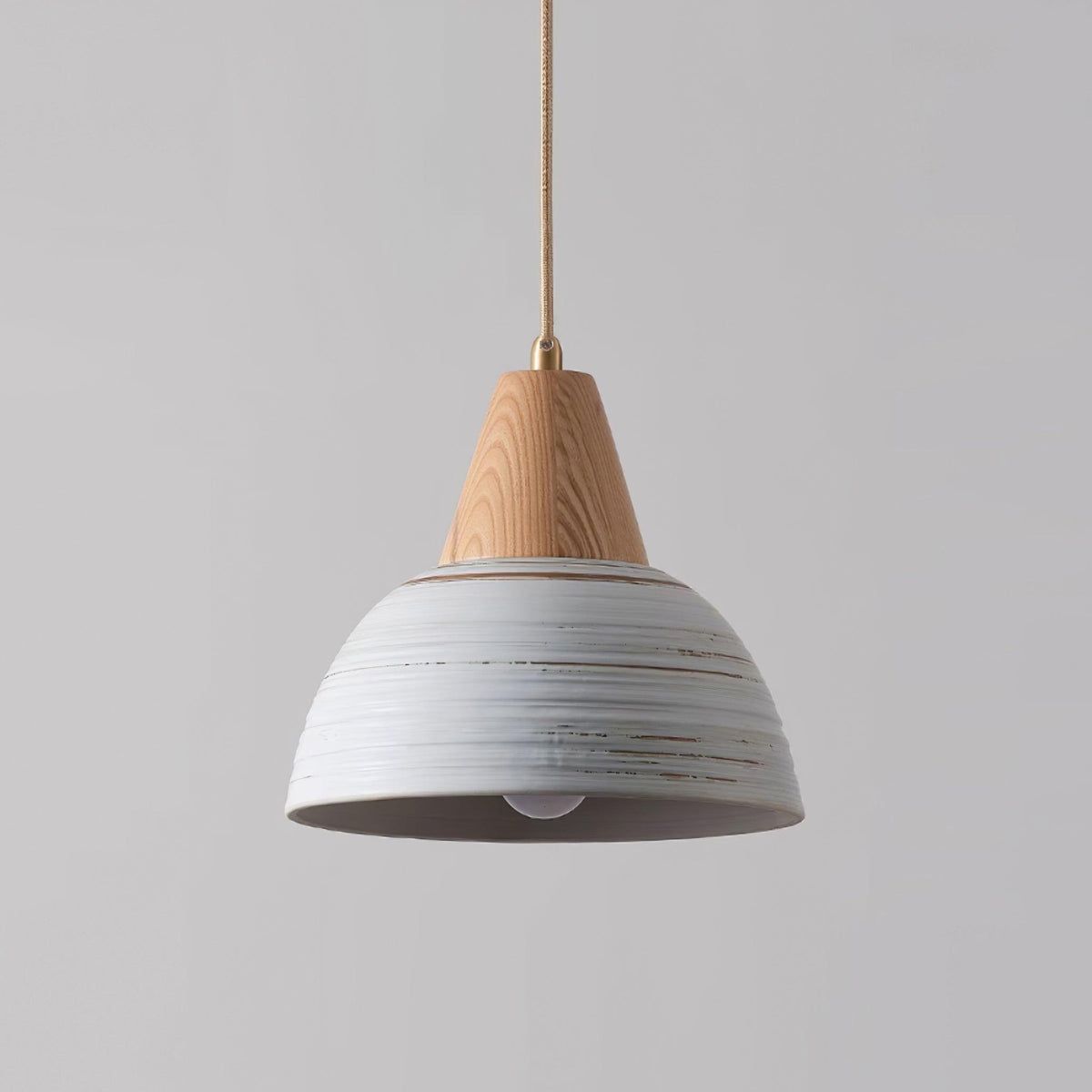 Moderne hanglamp met textuurkeramische kap, getaperd, Noordse minimalistisch