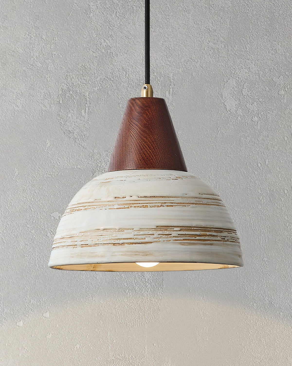 Moderne hanglamp met textuurkeramische kap, getaperd, Noordse minimalistisch