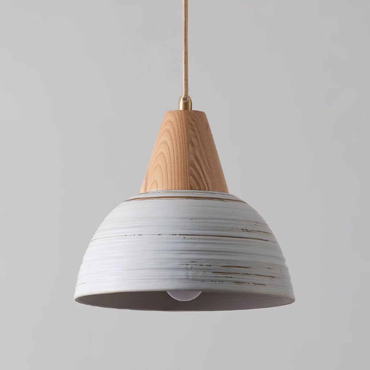 Moderne hanglamp met textuurkeramische kap, getaperd, Noordse minimalistisch