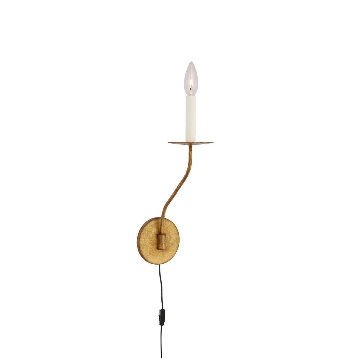 Aurenenne met stekker wandlamp van messing