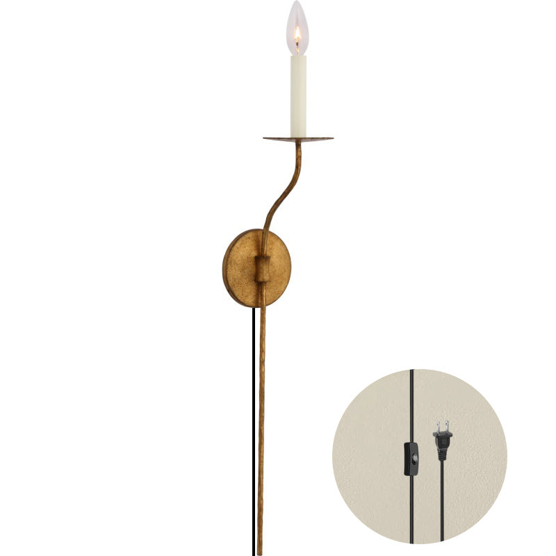 Aurenenne met stekker wandlamp van messing