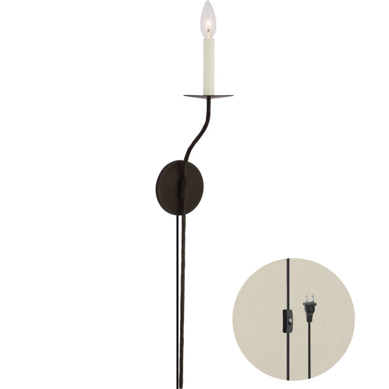 Aurenenne met stekker wandlamp van messing
