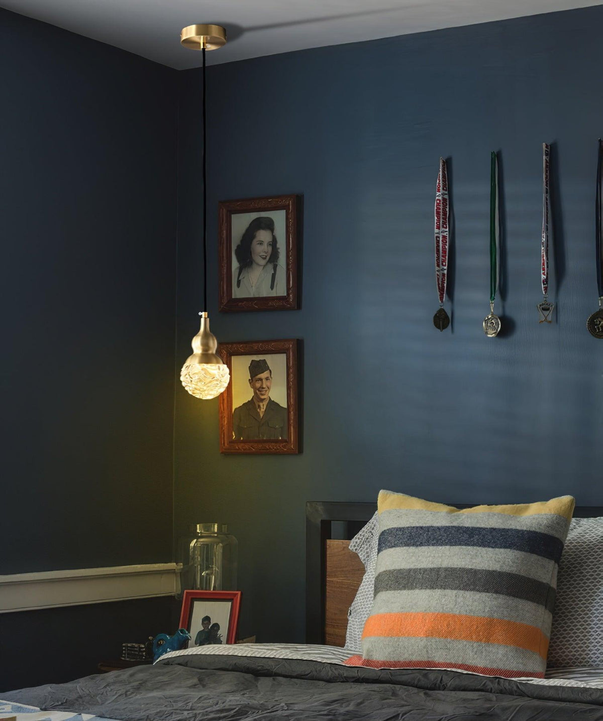 Cove messing & glas glamoureus hanglamp